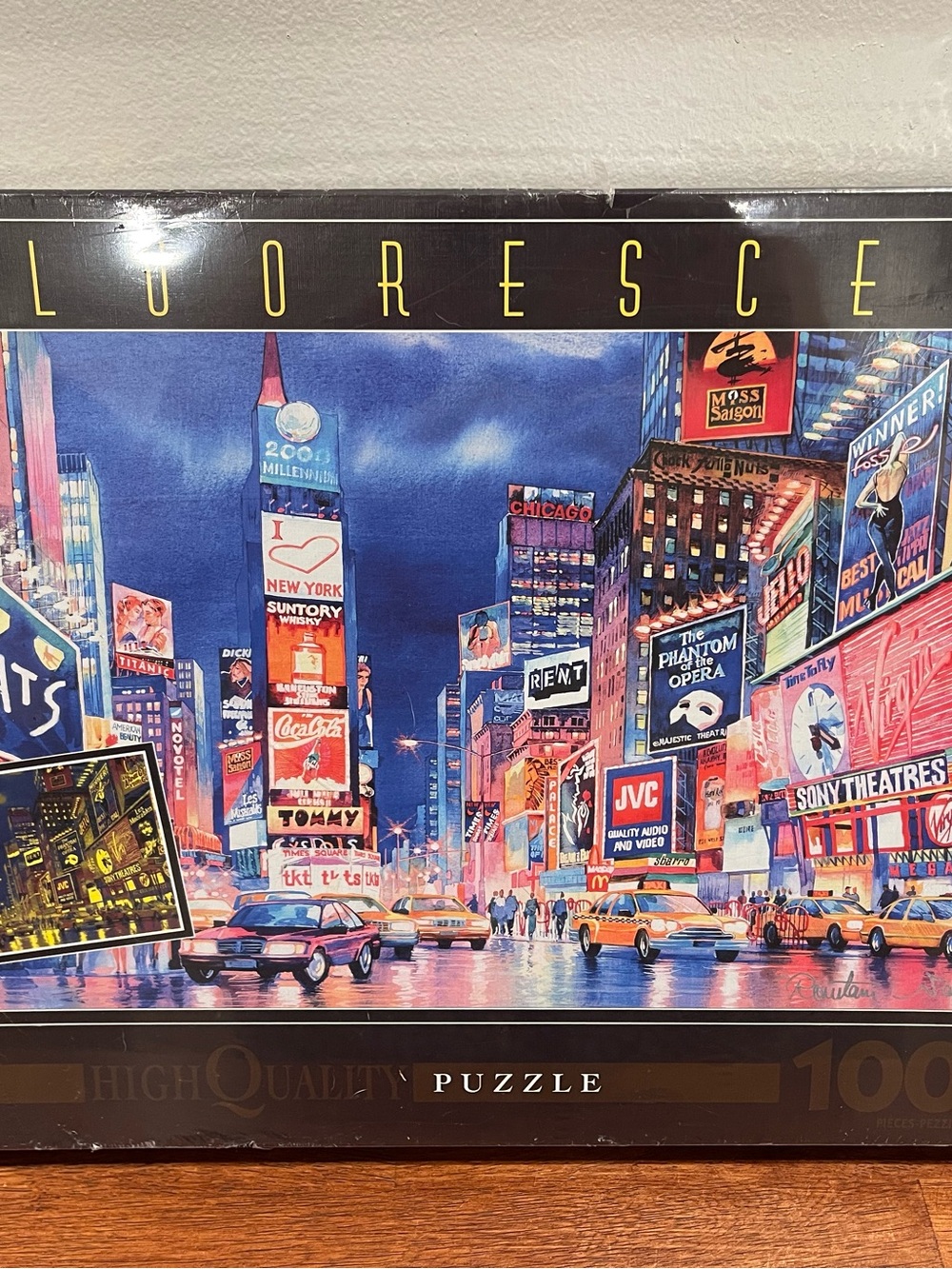 Clementoni NEW YORK LIGHTS Fluorescent 1000 Pc Jigsaw Puzzle #39249 NEW Sealed